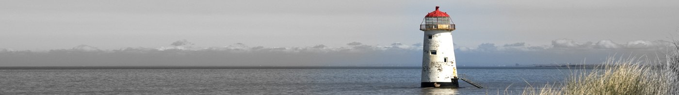 Lighthouse on a flat coastline